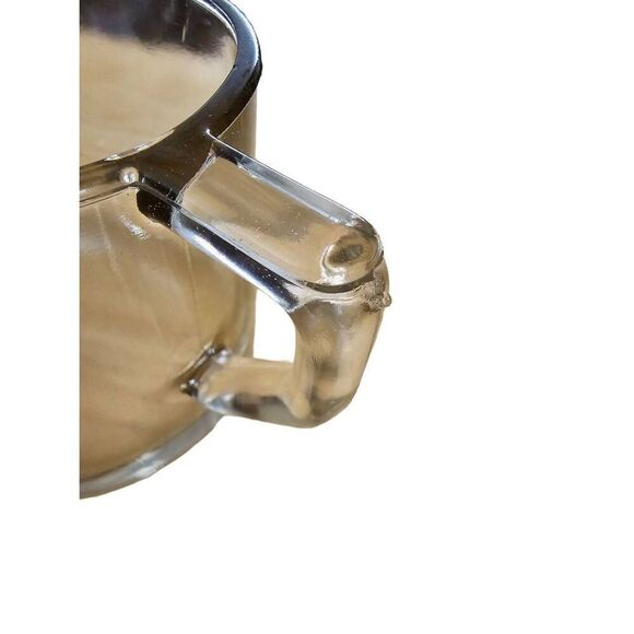 Antique 2 Cup Glass Measuring Cup Pitcher w Pour Spout Handle Unsigned Purple Ti - Picture 7 of 9